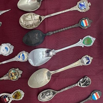 Vintage Wooden Souvenir Spoon Display Holder With Spoons