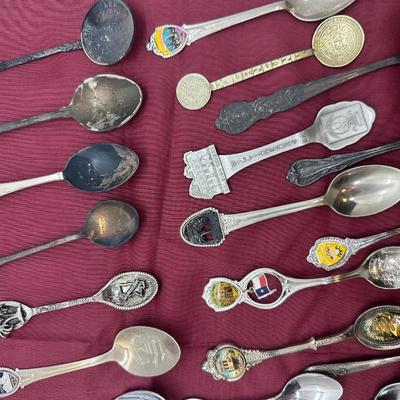 Vintage Wooden Souvenir Spoon Display Holder With Spoons