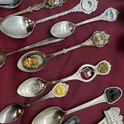 Vintage Wooden Souvenir Spoon Display Holder With Spoons