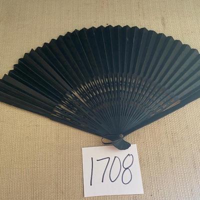 Vintage Black hand Held Folding Fan