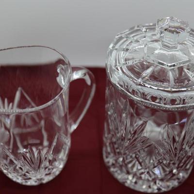 Crystal Pitcher & Ice Bucket/Biscuit Jar