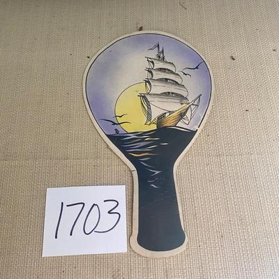 Vintage Hand Fan with Advertising