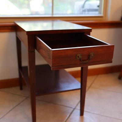Mersman Walnut Side Table With Drawer
