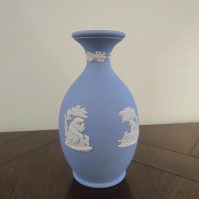 Two Wedgwood Blue Jasperware Vases