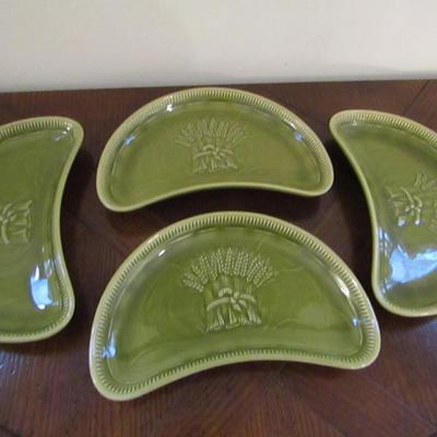Franciscan Crescent Shaped Plates- Set of Four