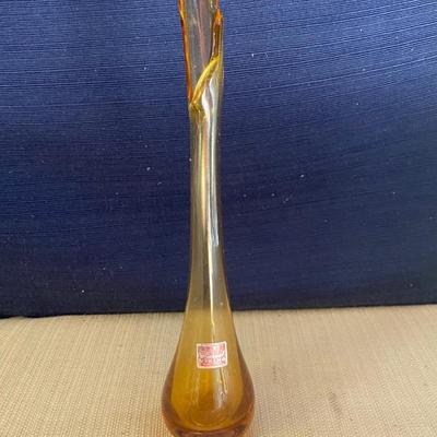 Vintage Viking Amber Bud Vase