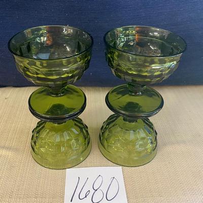 Vintage Avocado Sherbet Cups