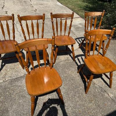 (6) Solid Wood Chairs