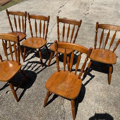 (6) Solid Wood Chairs