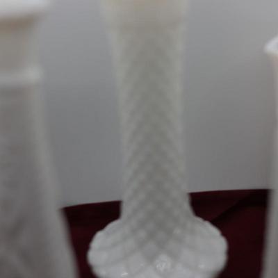 Six (6) Milk Glass Vases