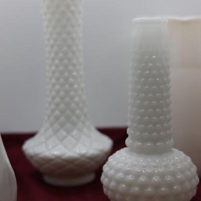 Six (6) Milk Glass Vases