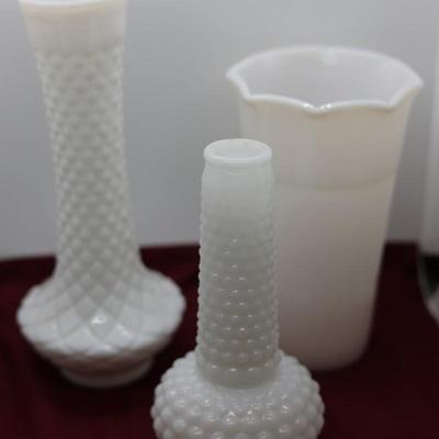 Six (6) Milk Glass Vases