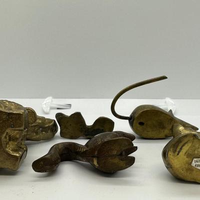Five (5) Small Brass Animal Figurines
