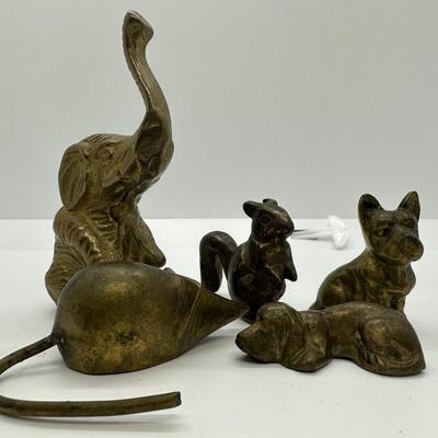 Five (5) Small Brass Animal Figurines