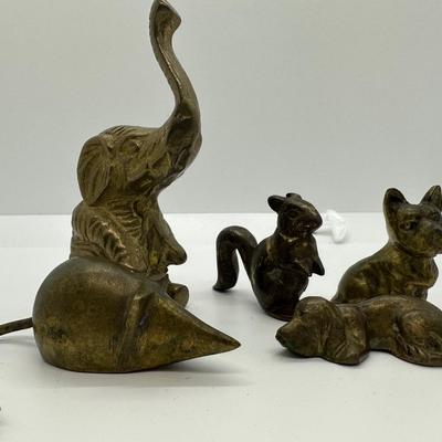 Five (5) Small Brass Animal Figurines