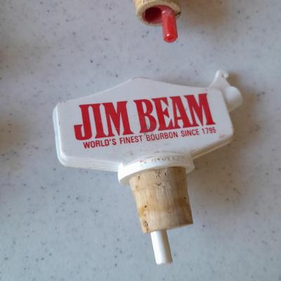 Vintage Plastic Bottle Stoppers Old Crow, Jim Beam, Gorden's Gin