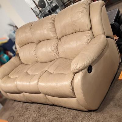 Beige Double Recliner Couch