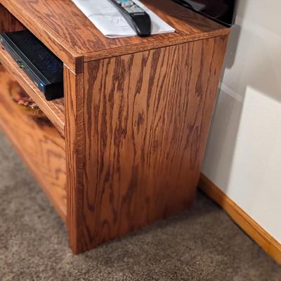 Solid Oak Entertainment Console/Coffee Table