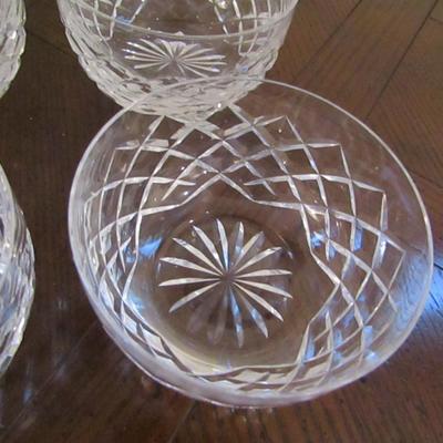 Set of Eight Small, Waterford Crystal Round Finger/Candy/Nut Bowls- Approx 4 Inches in Diameter, 2 1/4