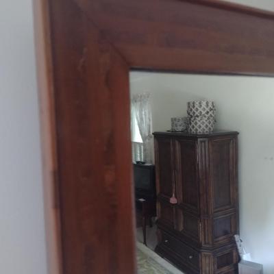 Mahogany Wood Frame Wall Mirror