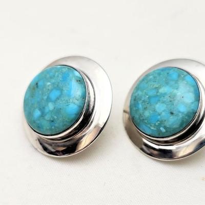 Lot #10  Jay King DRT Desert Rose Trading Sterling & Turquoise Earrings