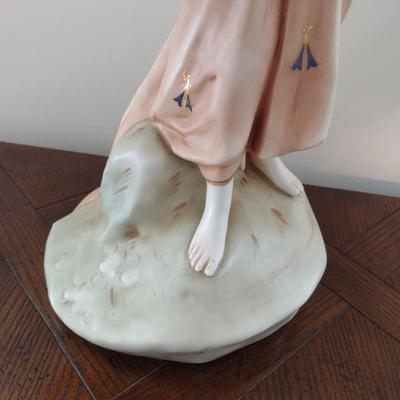 Large Vintage Porcelain Woman Figurine
