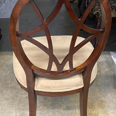 Vintage Bombay Oval Back Wood Accent Chair