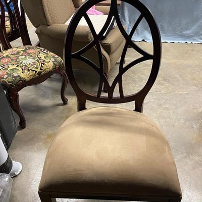 Vintage Bombay Oval Back Wood Accent Chair