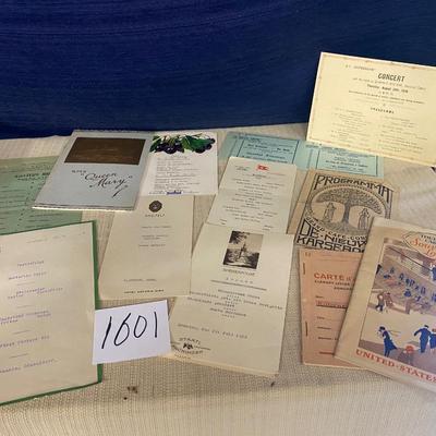 Vintage Cruise Menus & Events