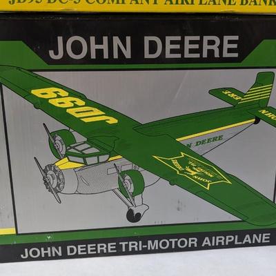 New In Box John Deere Airplane Replicas and Banks
