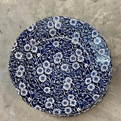 Vintage Royal Staffordshire England "Calico Blue" China Set