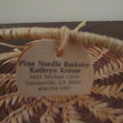 Small, Hand Made Pine Needle Basket- Approx 4 1/2