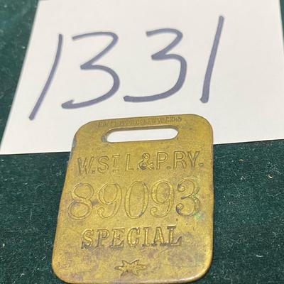 Vintage Railroad Baggage Tag