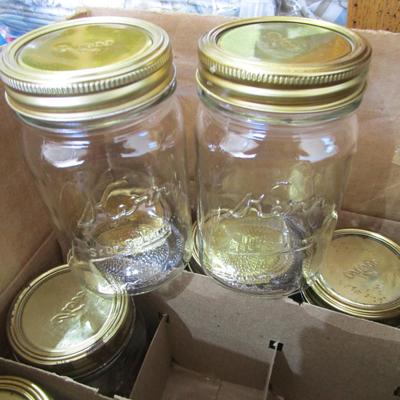 #5 Vintage pint size canning jars regular mouth