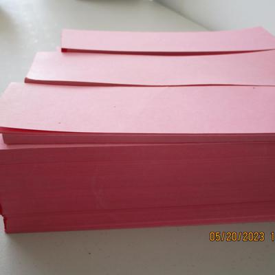 #9 Pink note  pads/scratch pads 2.5" x8.5", 8.5" height on all pads together