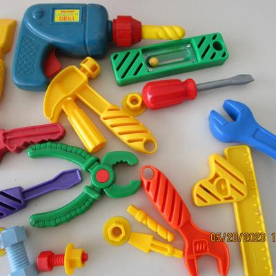 #12 Toddler play tools and Fisher Price stacking toy