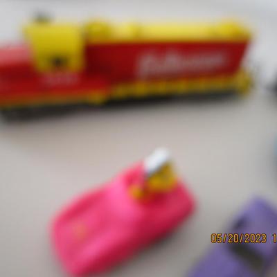 #18 3 HO train cars and misc. cars