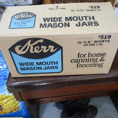 #84 Vintage quart canning jars wide mouth 1 dozen