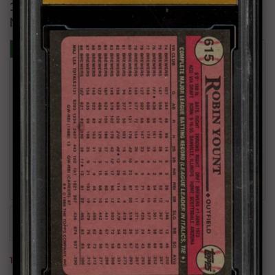 1989 TOPPS ROBIN YOUNT ERROR CARD