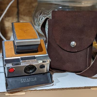 Rare Vintage Polaroid SX-70 Leather Case with Bag