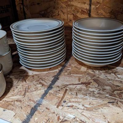 Vintage Set of Sweet Flowers Stoneware Dishes