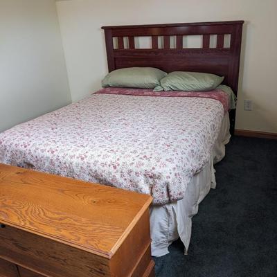 Clean Full Bed Frame, Mattress, and Bedding