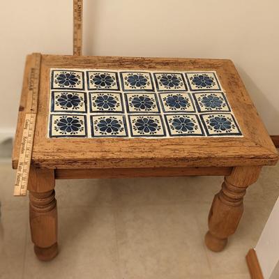 Vintage Tile and Wood End Table