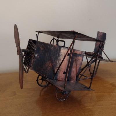 Copper Metal Biplane Collectible Music Box