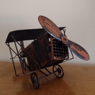 Copper Metal Biplane Collectible Music Box