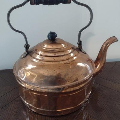 Large Antique Rome Copper Tea Kettle