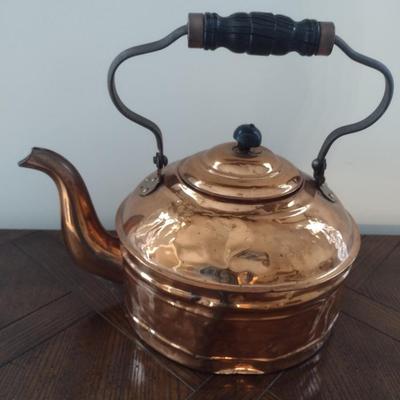 Large Antique Rome Copper Tea Kettle