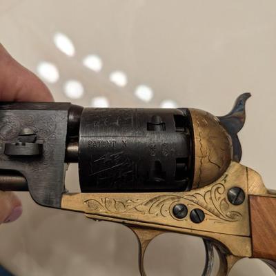 Replica Colt Navy by F.I.E. Engraved Brass Frame .36 Caliber