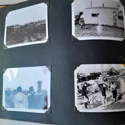 Memories of Korea felt memory book full of black and white photographs from Korea war