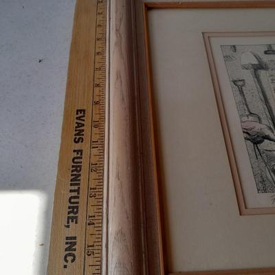 "Farmicist" signed numbered and framed art 71/100 Bo Steck? Pharmacist Pharmacy pig